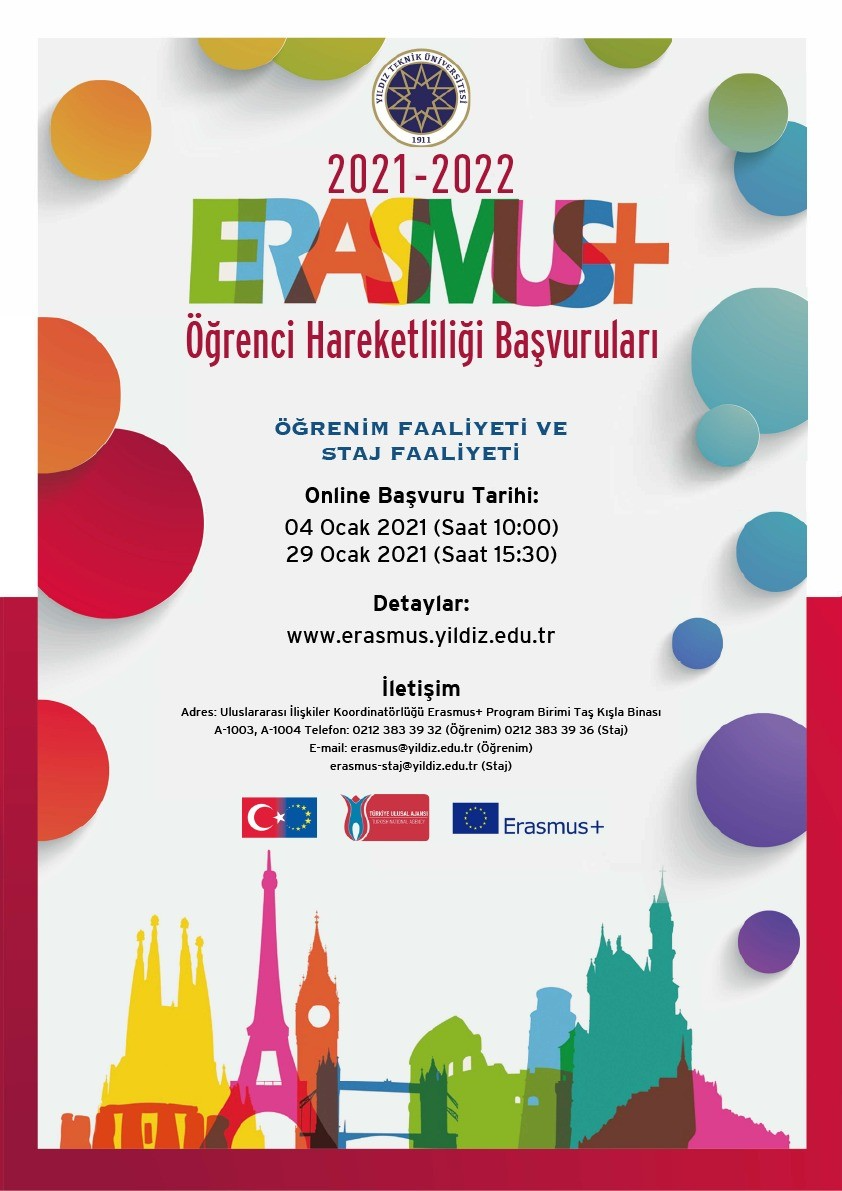 2021-2022 AKADEMİK YILI ERASMUS BAŞVURULARI BAŞLIYOR