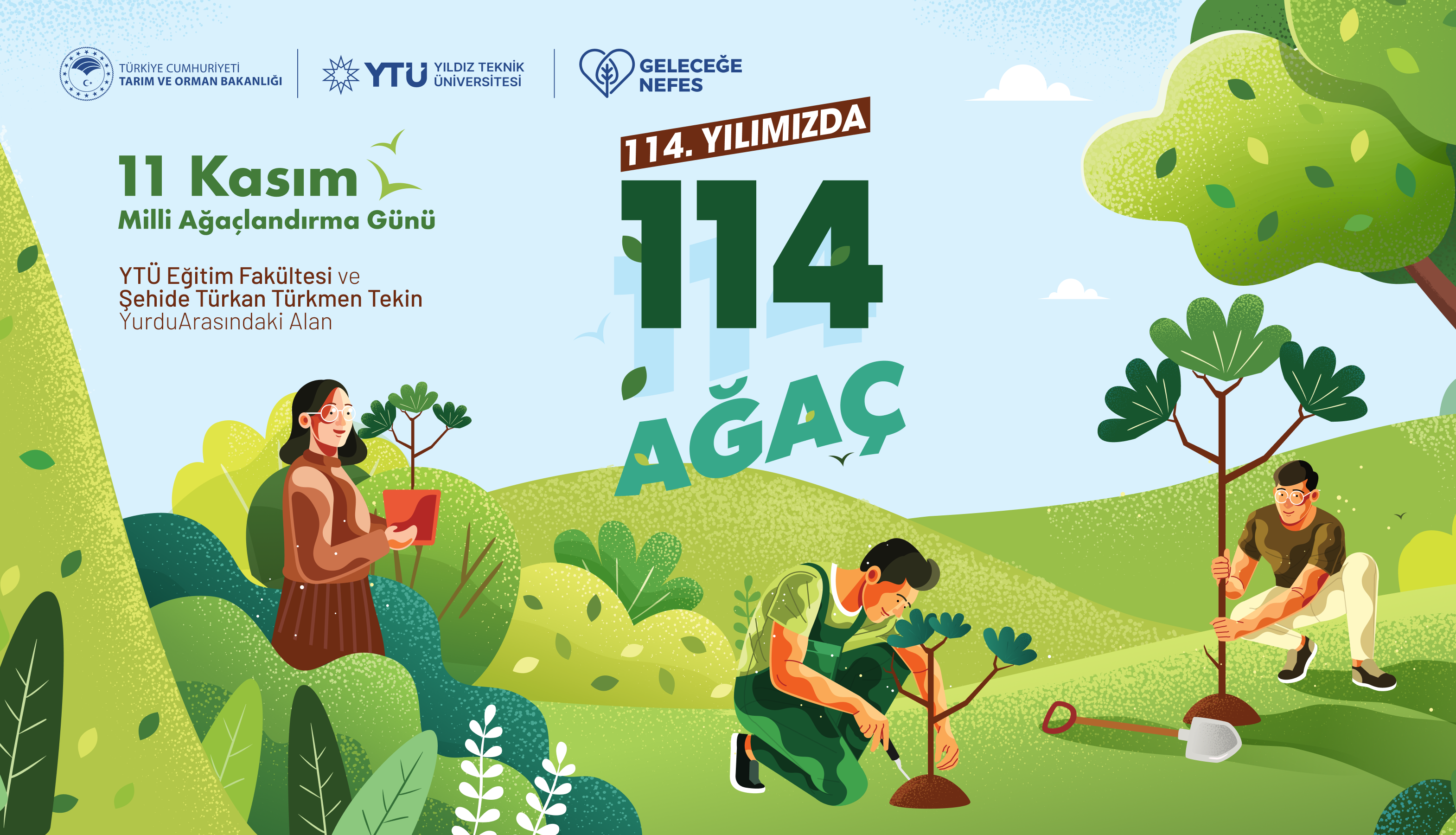 YTÜ'nün 114. Yıldönümünde 114 Ağaç